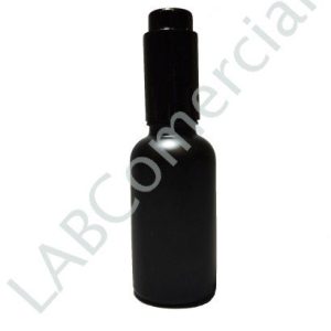 30ml Matt Black Glass Bottle & DIN18 Push-Button Dropper