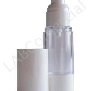 30ml Clear Airless Dispenser Bottle, White Over-Cap