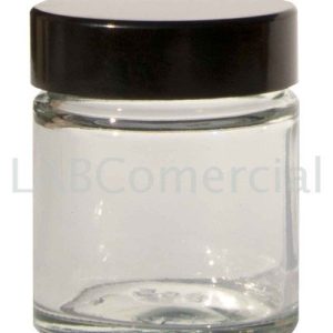 30ml Clear Glass Jar & Black Bakelite Screw Cap