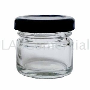 30ml Clear Glass Jar & White Twist Off Cap 38