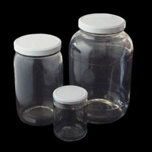 3,800ml Clear Glass Jar & White Twist Off Cap 110