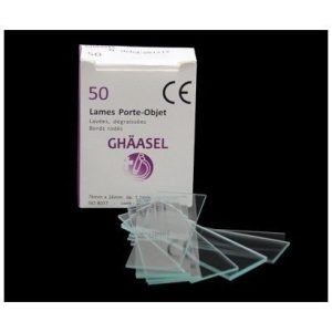 50 Gh?asel Microscope Slides, Cut Edges & 90?