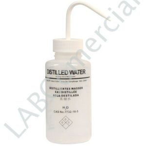 500ml Plastic Wash Bottle Wide Neck, Distilled Water