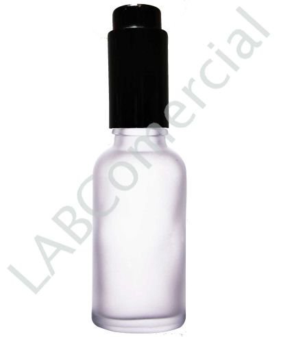 50ml Clear Frosted Glass Bottle & DIN18 Push-Button Dropper