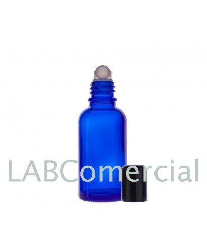 50ml Blue Glass Dropper Bottle, Roll-on Screw Cap