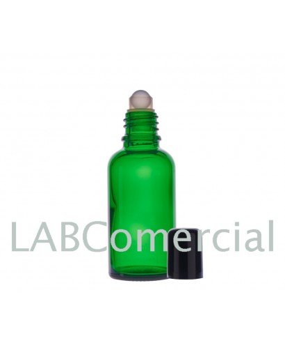 50ml Green Glass Dropper Bottle, Roll-on Screw Cap