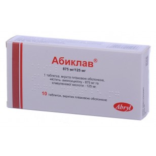 Abyclav Abiclav 10 tablets 875mg amoxicillin 125mg clavulanic acid Anti Infections ???????