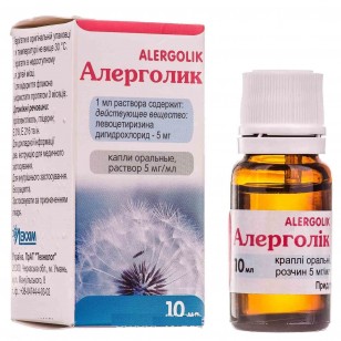 ALERGOLIK oral drops 10ml 5ml/ml of Levocetirizine dihydrochloride Allergic rhinitis ??????????