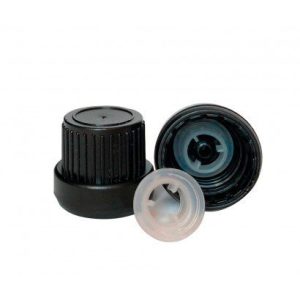 18mm Black Tamper Evident Screw Closure with Pouring Ring
