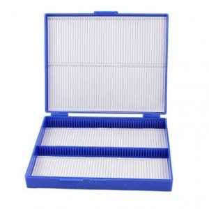 Blue Box with Hinge, 100 Microscope Slides