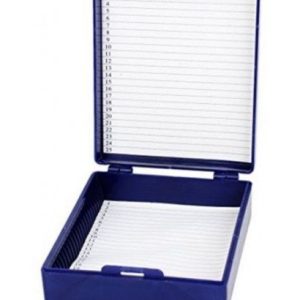 Blue Box with Hinge, 25 Microscope Slides