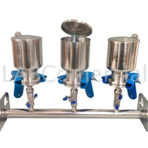 Complete Stainless Steel Vacuum Manifold 3-Places, 300ml