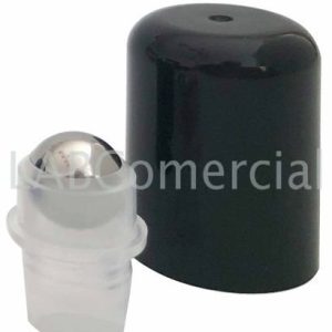 DIN18 Black Screw Cap & Roll-On Inox steel Ball