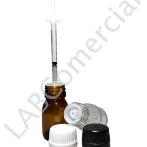 125ml Amber Glass Sirop Bottle & Dosing Cap f/Syringe