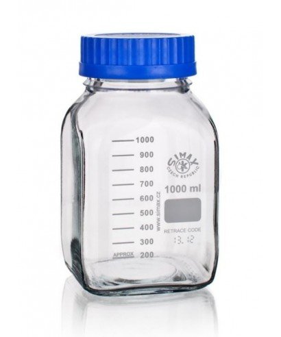 500ml Clear Bottle ISO, GL80 cap & ring