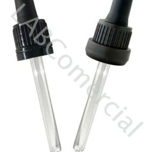 18mm Black Dropper Cap & 65mm Glass Tube, 15ml