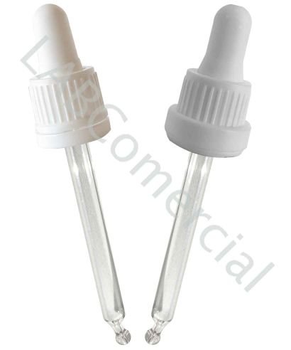 18mm White Dropper Cap & 90mm Glass Tube, 50ml