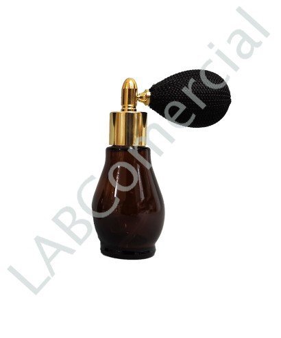 Oval Bottle 30ml Amber 18mm Atomizer Gold Bulb Pump