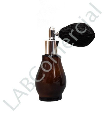 Oval Bottle 30ml Amber 18mm Atomizer Silver Bulb Pump