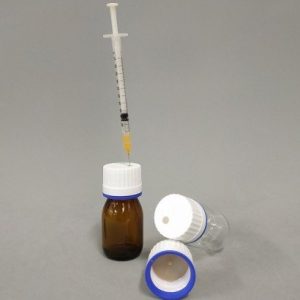 PP28 White Screw Closure with Thermoplastic Disc for Syringes