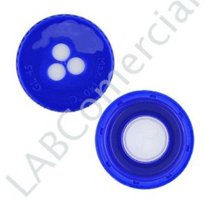 GL45 Blue Screw Cap for Cultures with 3 Holes