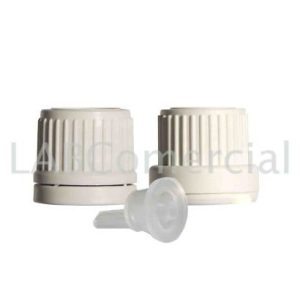 18mm White Tamper Evident Screw Closure & Vertical Dropper Insert