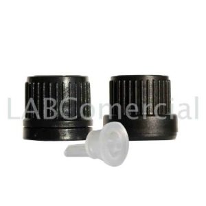 18mm Black Tamper Evident Screw Closure & Vertical Dropper Insert