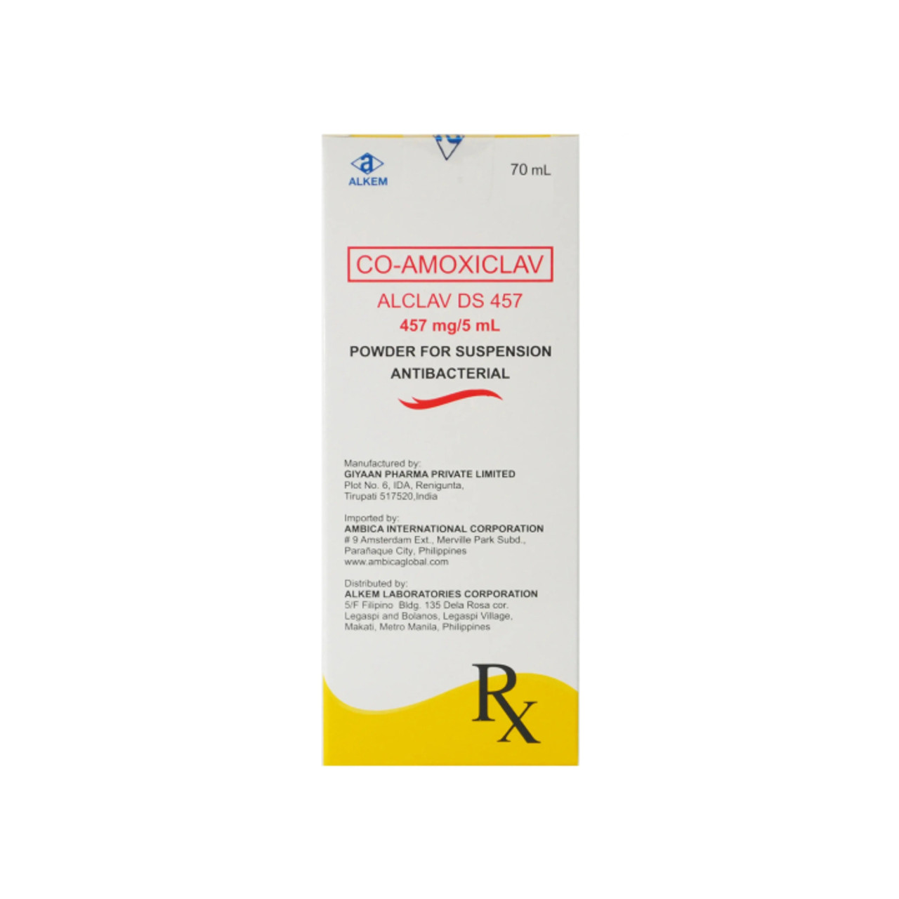 Alclav DS 457mg/5mL Susp 70mL