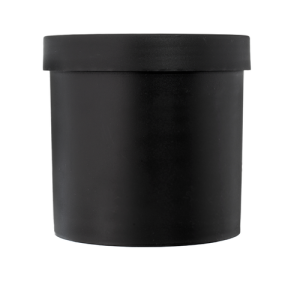 Black matt jar 300 ml PP, Black matt lid PP