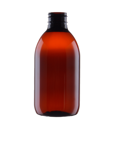 Amber PET bottle 300 ml, neck 28/410
