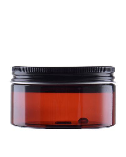 Amber PET jar 100 ml, Black aluminium lid