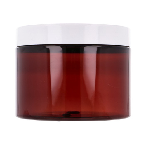 Amber PET jar 500 ml , White PP lid