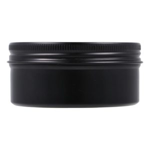 Black aluminium jar 100 with lid