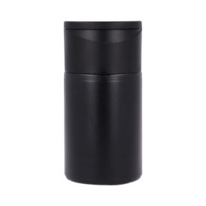 Bottle 100 ml, black, RHDPE, Flip top black matt PP