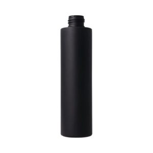 Bottle 200 ml, black matt, Soft Touch, HDPE, 24/410