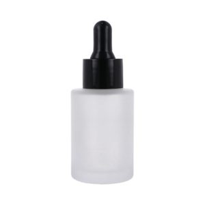 Bottle, 30 ml, Glass matt, Dropper black, reducer