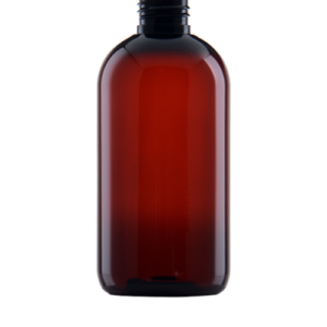 Bottle, boston round 250 ml, amber, PET, 24/410