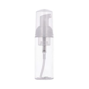 Clear PET bottle 60ml, clear foam pump, clear cap.