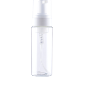Clear bottle 150 ml PET, White foam pump PP, Clear cap PP