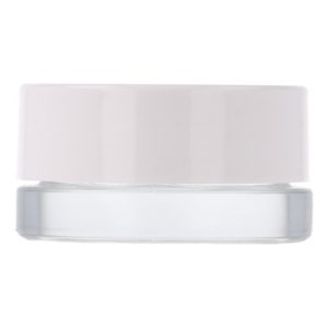 Clear glass jar 5 ml White PP lid