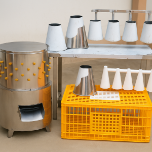 Poultry Processing Starter Combo ? Feather Remover, Cutting Table, Killing Cones & Transport Cage