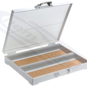 ABS case for 100pcs slides with nickel-plated closure, GREY