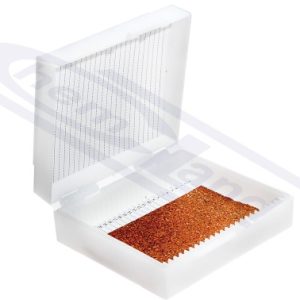 ABS case for 025pcs slides with plastic closure, WHITE
