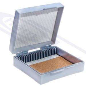 ABS case for 025pcs slides with plastic closure, GREY