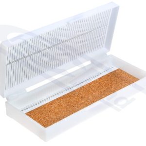 ABS case for 050pcs slides with plastic closure, WHITE