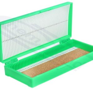 ABS case for 050pcs slides with plastic closure, GREEN