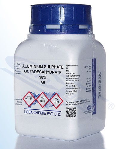 Aluminium sulphate 18 hydrate 98% AR Op.500 g