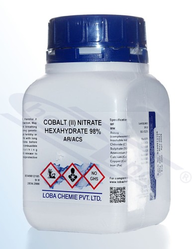 Cobalt (II) nitrate 6 hydrate 99% Loba AR/ACS Op.500 g