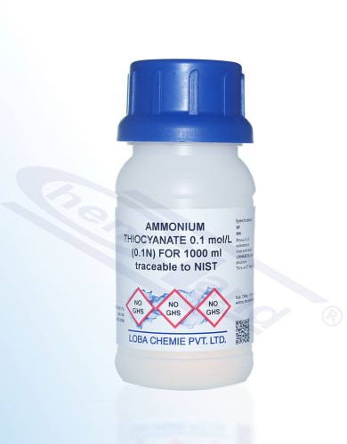 Analytical balance of ammonium rhodanide 0.1mol/l Loba op 200ml