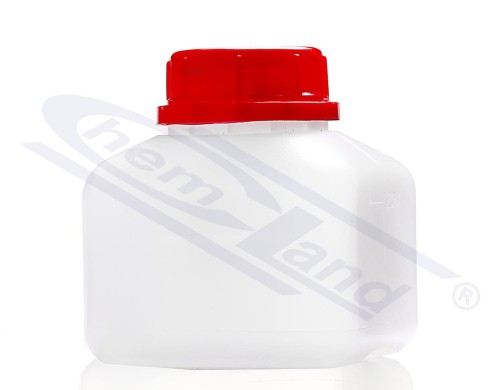 bottle square HDPE 0250ml GL45 self-sealing cap transparent